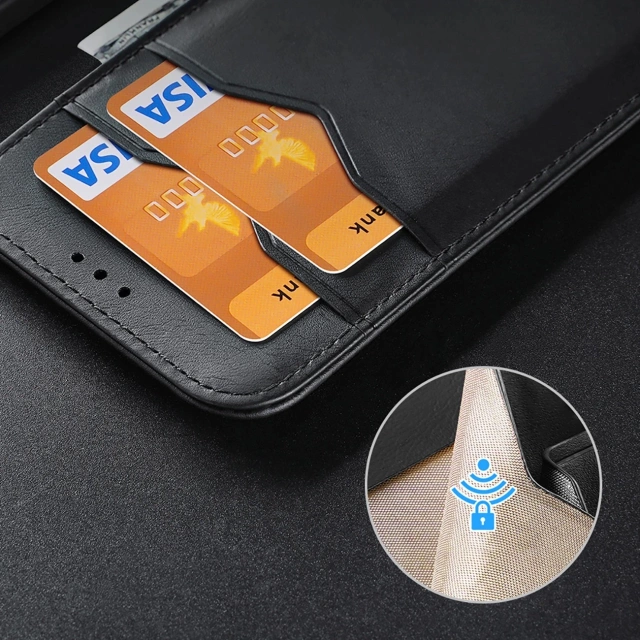 Dux Ducis Hivo Samsung Galaxy S25 Edge Hülle mit RFID-Schutz Flip