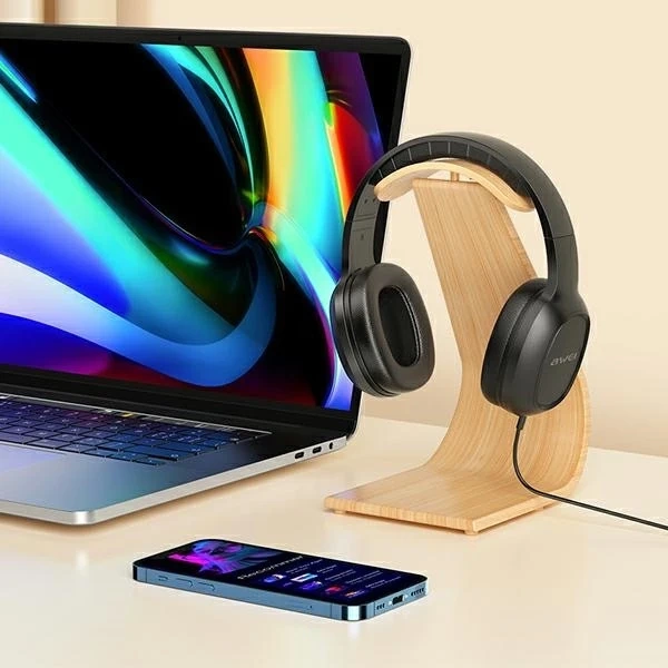 AWEI slúchadlá cez uši GM-6 jack 3,5 mm čierne