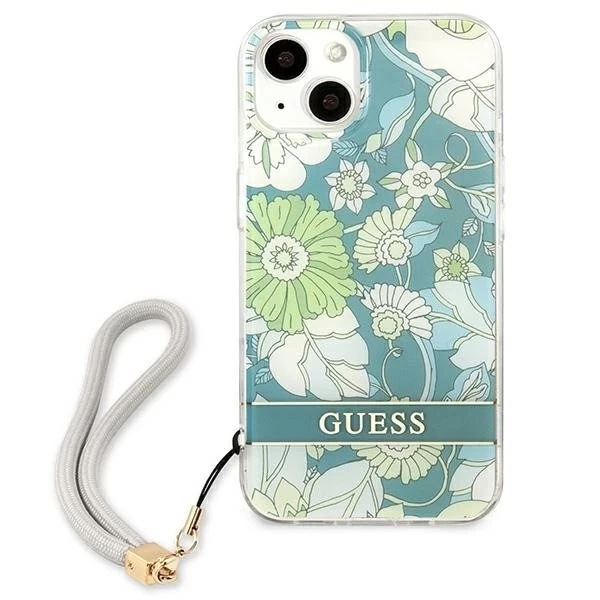 Guess GUHCP13SHFLSN iPhone 13 mini 5,4" зелений/зелений твердий чохол Flower Strap