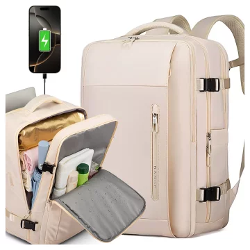Bange Waterproof Backpack for Laptop 15.6" City Travel 45x30x16 cm for Work Airplane Men's Women's with USB Port Black