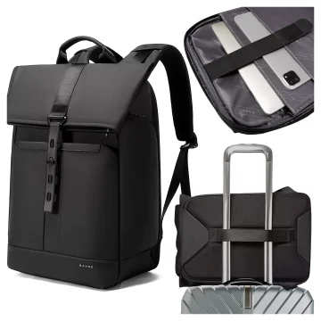 Bange Waterproof Backpack for Laptop 15.6" City Travel 45x30x16 cm for Work Airplane Men's Women's with USB Port Black