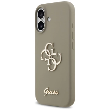 Etui Guess do iPhone 17 Silicone Big 4G Script Brown