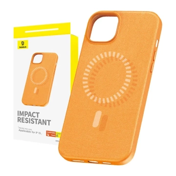 Магнітний чохол Baseus Fauxther Series для iPhone 15 (помаранчевий)