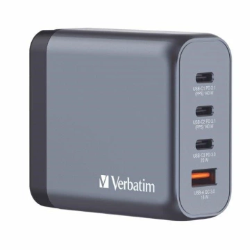 Verbatim GaN 140W nástenná nabíjačka 3xUSB-C/USB-A adaptér