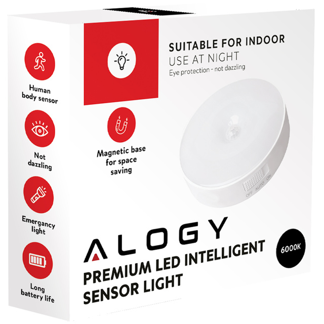 2x Lamp LED motion sensor dusk night lamp Alogy Sensor Light Wireless furniture lighting White light 6000k