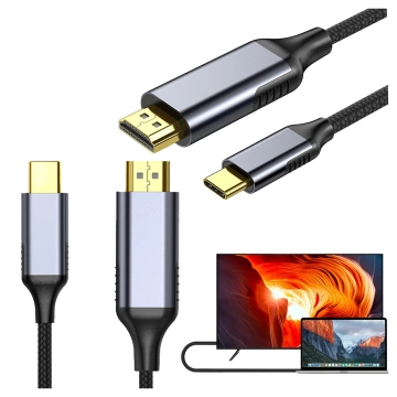 USB-C-zu-HDMI-Kabel Alogy HUB-Adapter 4K 60 Hz 200 cm 2 m Schwarz