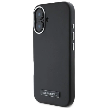 Kryt Karl Lagerfeld pre iPhone 16 Plus 6,7" čierny MagSafe Hardcase FW Metal Plate