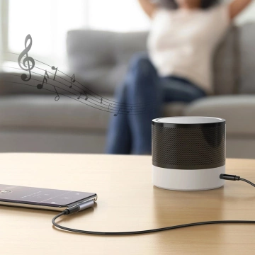 Адаптер Ugreen AV154 USB-C на Mini Jack 3,5 мм аудіо 90° сірий