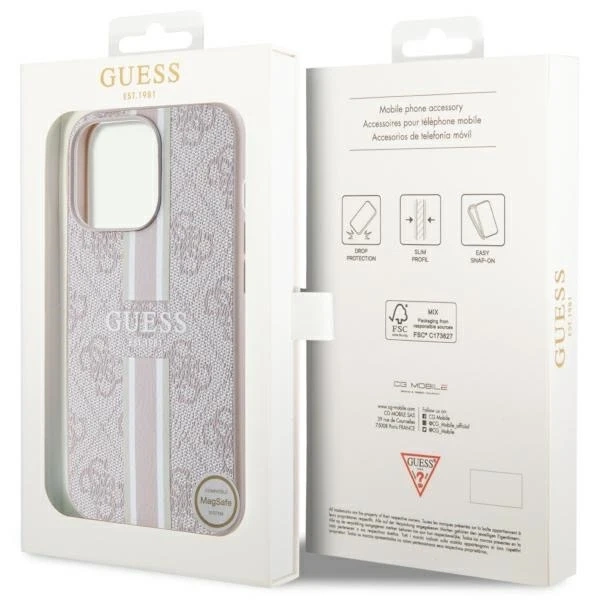 Etui Guess GUHMP13LP4RPSP pro iPhone 13 Pro / 13 6,1" pevný obal 4G Printed Stripes MagSafe