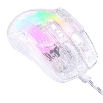 Дротова ігрова миша Onikuma CW923 RGB 12800 DPI прозора