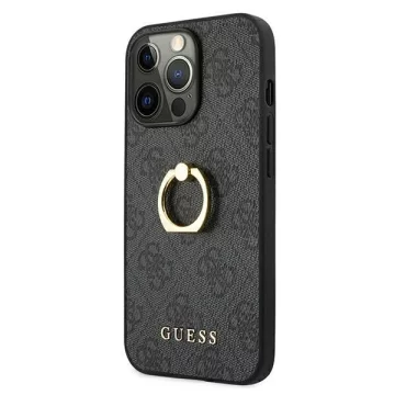 Etui Guess GUHCP13L4GMRGR pro Apple iPhone 13 Pro / 13 6,1" szary/grey hardcase 4G s kroužkovým stojánkem