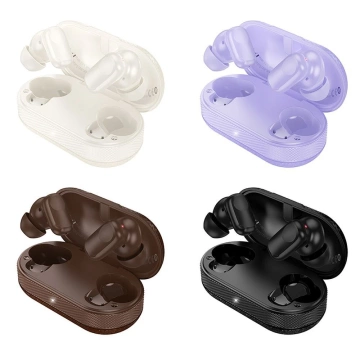 Bezdrôtové Bluetooth slúchadlá HOCO TWS EQ19 s nabíjacím puzdrom, hnedé