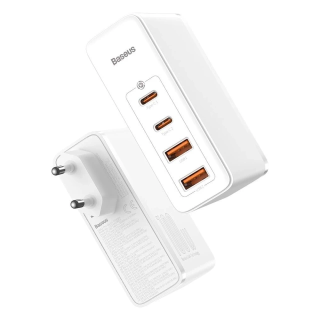 Baseus GaN2 Pro rychlá nabíječka 100W USB / USB Type C Quick Charge 4 Power Delivery bílá (CCGAN2P-L02)