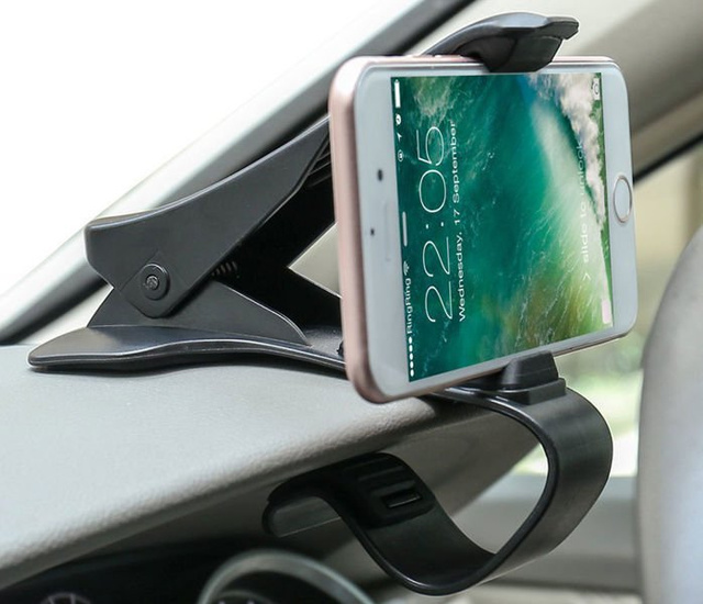 Black car holder with dashboard clip