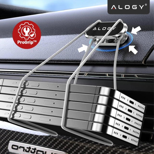 Універсальний автомобільний магнітний автомобільний тримач Alogy для телефону на кокпіт для приладової панелі Чорний
