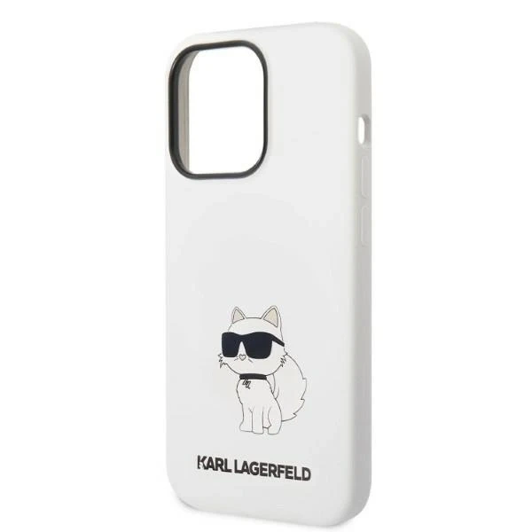 Karl Lagerfeld Case KLHMP14XSNCHBCH for iPhone 14 Pro Max 6.7" hardcase Silicone Choupette MagSafe white/white