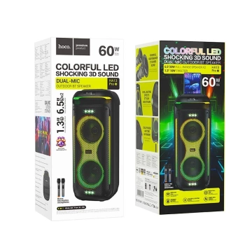 HOCO HA13 Pro Karaoke-Set 60W, RGB LED, 2× TWS-Mikrofone, BT 5.4