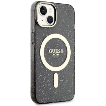 Etui Guess GUHMP14SHCMCGK do iPhone 14 6.1" hardcase Glitter Gold MagSafe