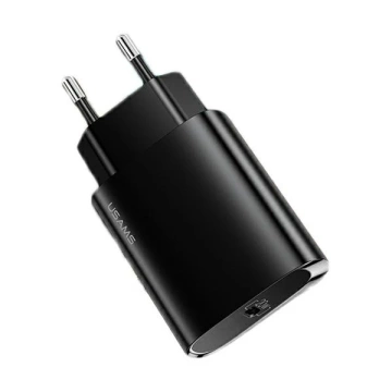 USAMS Wandladegerät 1x USB-C T39 20W (nur Kopf) PD3.0 Fast Charging schwarz/schwarz CC131TC01 (US-CC131)