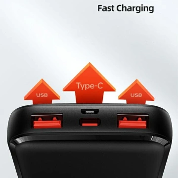USAMS Powerbank PB58 10000mAh 22.5W QC3.0 PD Fast Charge чорний/чорний 10KCD16101 (US-CD161)