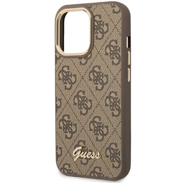 Etui Guess GUHCP14LHG4SHW für Apple iPhone 14 Pro 6,1" brązowy/brown Hard Case 4G Vintage Gold Logo