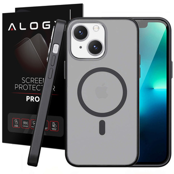 Alogy MagMat matné pouzdro na telefon pro MagSafe ochranný kryt pro Apple iPhone 14 Plus černé sklo