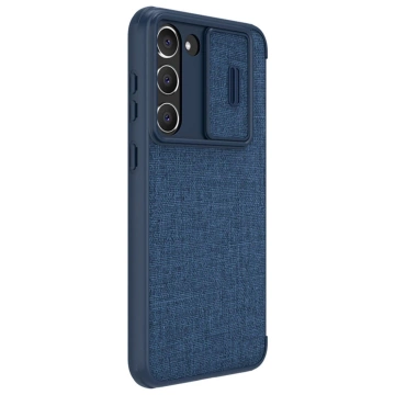 Nillkin Qin Cloth Pro Hülle für Samsung Galaxy S23 Flip Cover Kamerahülle blau