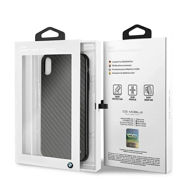 BMW BMHCI65MBC hardcase ochranné pouzdro na telefon pro Apple iPhone Xs Max černá/černá Siganture-Carbon