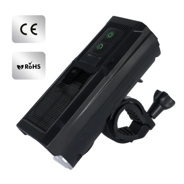 Svetlo na bicykel Predné LED predné svetlo Osvetlenie na bicykel Vodotesné IPX5 Alogy P12 Bike Light Black