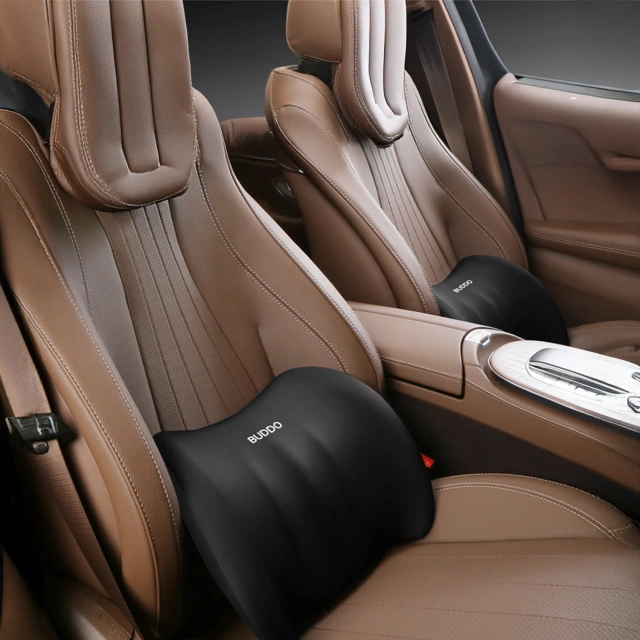 Alogy Car Pillow Lumbar Back Support Memory Foam Black