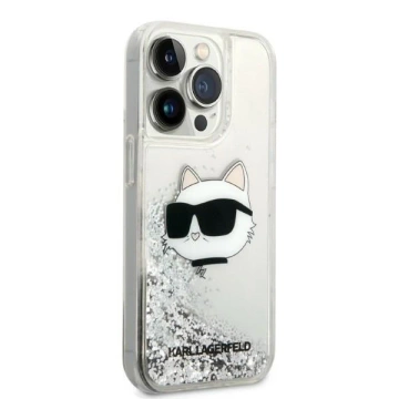 Etui Karl Lagerfeld KLHCP14LLNCHCS pre iPhone 14 Pro 6,1" pevné puzdro s trblietavou chupetovou hlavou