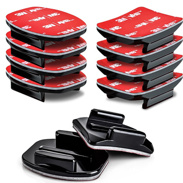 Set of flat and rounded mounting bases for GoPro, DJI Osmo Action, EKEN, SJCam, Insta360 sports cameras with 3M VHB Alogy tapes - 16 pieces