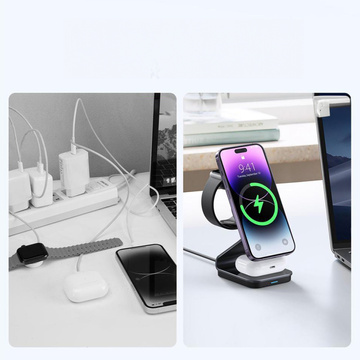 TECH-PROTECT QI15W-A29 3V1 MAGNETICKÁ BEZDRÁTOVÁ NABÍJEČKA MAGSAFE ČERNÁ