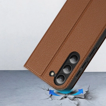 Захисний чохол Dux Ducis Skin X2 для Samsung Galaxy S23 фліп кейс гаманець підставка коричневий