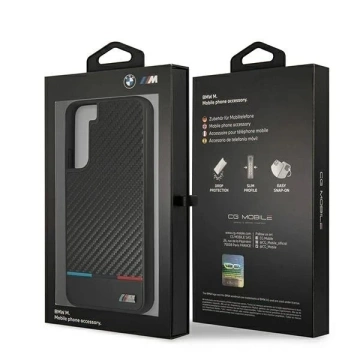 Pevné puzdro Etui BMW BMHCS22MPUCARTCBK do Galaxy S22 S906 M Collection Triangles black/czarny