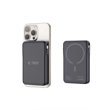 Powerbank magnetyczny z przewodem PB31 Lifemag Magsafe Power Bank 10000 mAh (Typ C + Lightning) Czarny