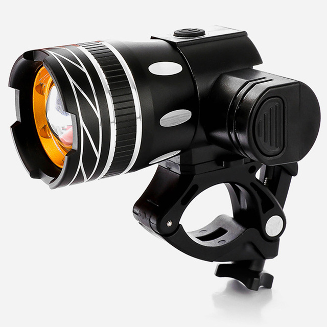 Lampka rowerowa światło przód tył wodoodporna LED CREE XM-L T6 USB zestaw przednia tylna światełko