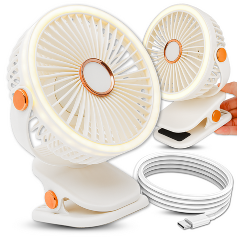 Ventilator Windmühle Windrad Tragbarer Clip Alogy Desktop Kinderwagen Schnurlos Weiß