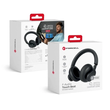 Бездротові накладні навушники Forcell F-Audio ANC Touch Beat чорного кольору