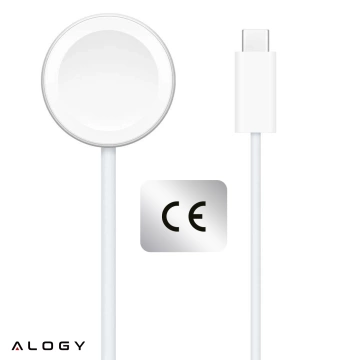 Alogy magnetisches QI induktives Ladekabel für Apple Watch USB-C Typ C 100cm 1M Weiß