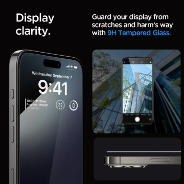 Tvrzené sklo spigen glas.tr "ez fit" fc iphone 15 pro max black