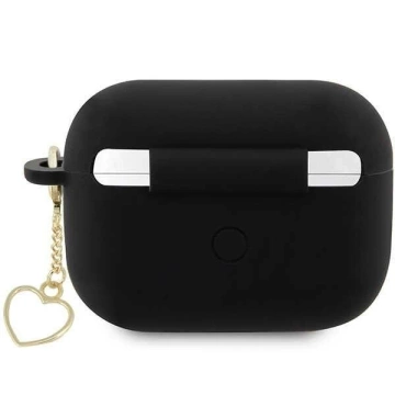 Ochranné puzdro na slúchadlá Guess GUAP2LSCHSK pre Apple AirPods Pro 2 kryt black/black Silicone Charm Heart Collection