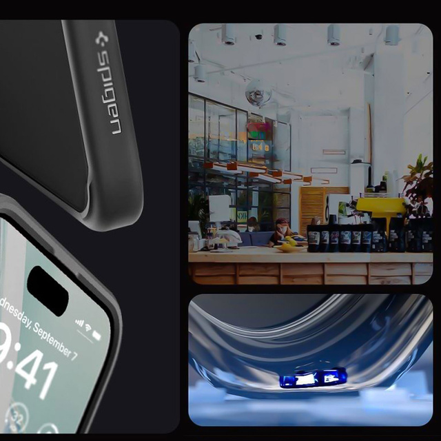 Kryt pre iPhone 15 Pro Max Spigen Ultra Hybrid Case, zadný kryt, matné čierne sklo