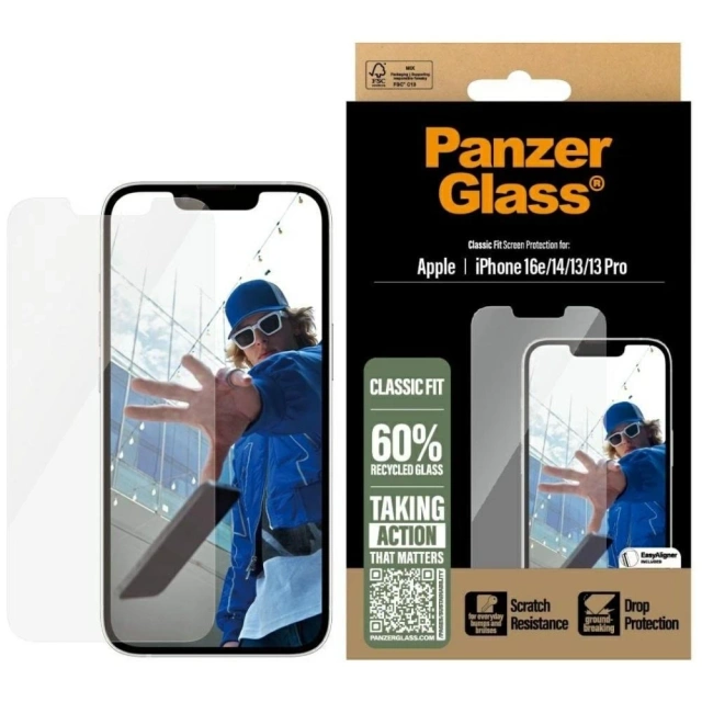 Загартоване скло для iPhone 16e PanzerGlass PG Screen Classic Fit WA