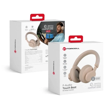 Forcell F-Audio ANC Touch Beat Wireless On-Ear Headphones Beige