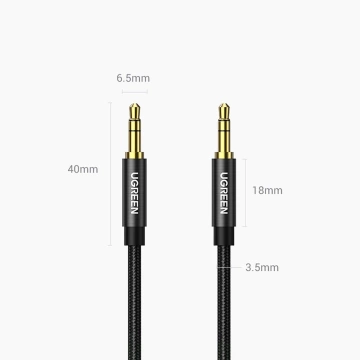 UGREEN audio kábel 2 x mini jack 3,5 mm 2 m čierny (50363 AV112)