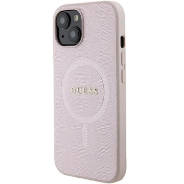 Чохол Guess GUHMP15MPSAHMCP для iPhone 15 Plus 6.7" hardcase Saffiano MagSafe рожевий/рожевий