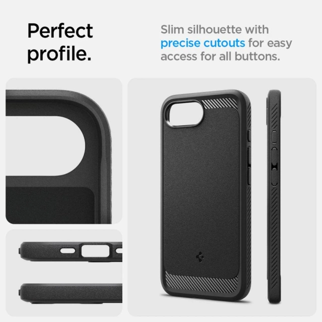 Чохол для iPhone 16e Spigen Rugged Armor Mag MagSafe Matte Black