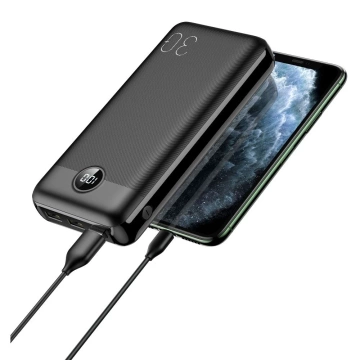 Powerbanka Externá batéria VEGER L30 - 30 000mAh LCD Quick Charge PD 20W čierna (W3008PD)