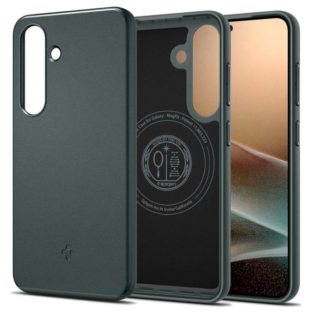 Samsung Galaxy S25 Abyss Green Spigen Thin Fit Mag MagSafe Case